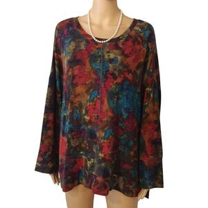 Habitat Women's Size XXL Multicolor Very Soft Stretchy Artsy Blouse Top
